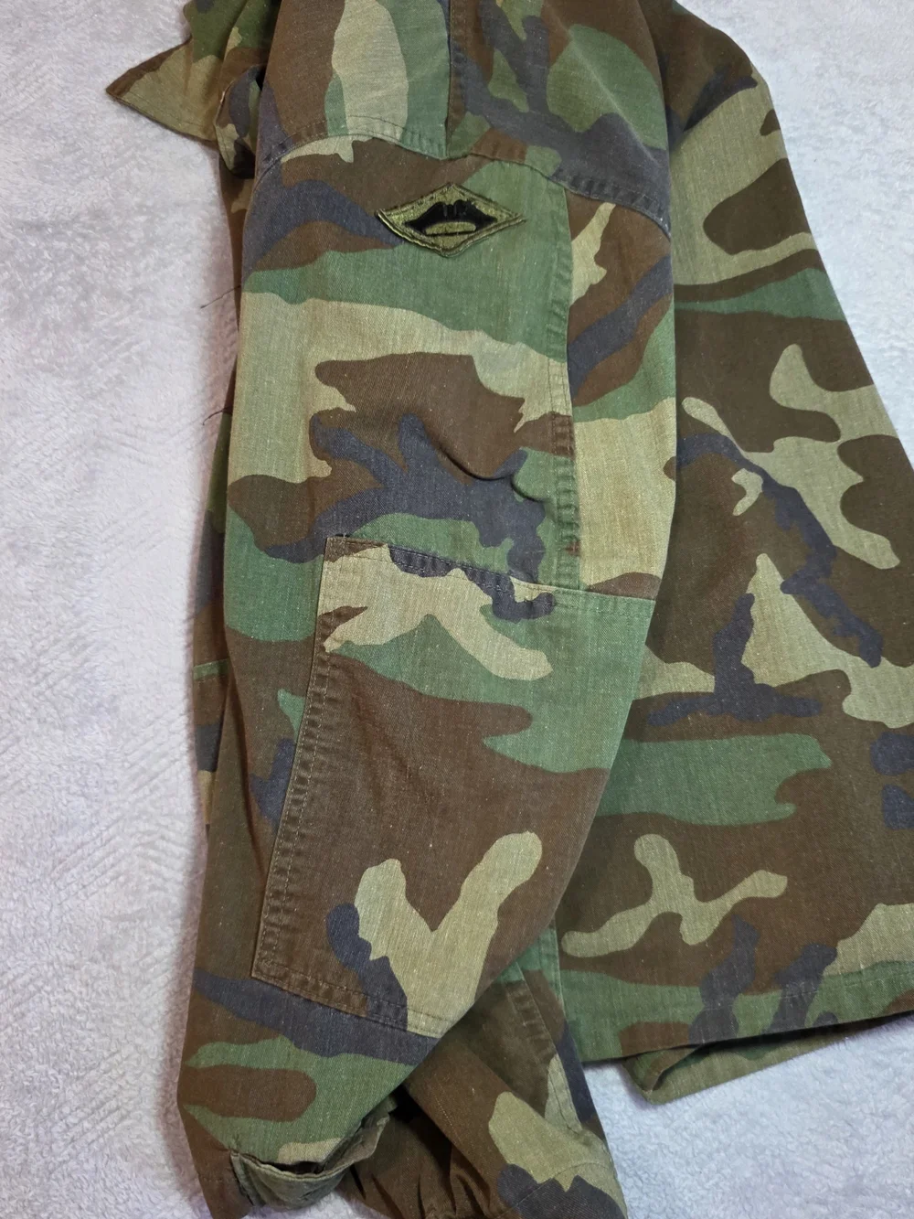US Military Woodland Camo BDU Combat Coat Small Short